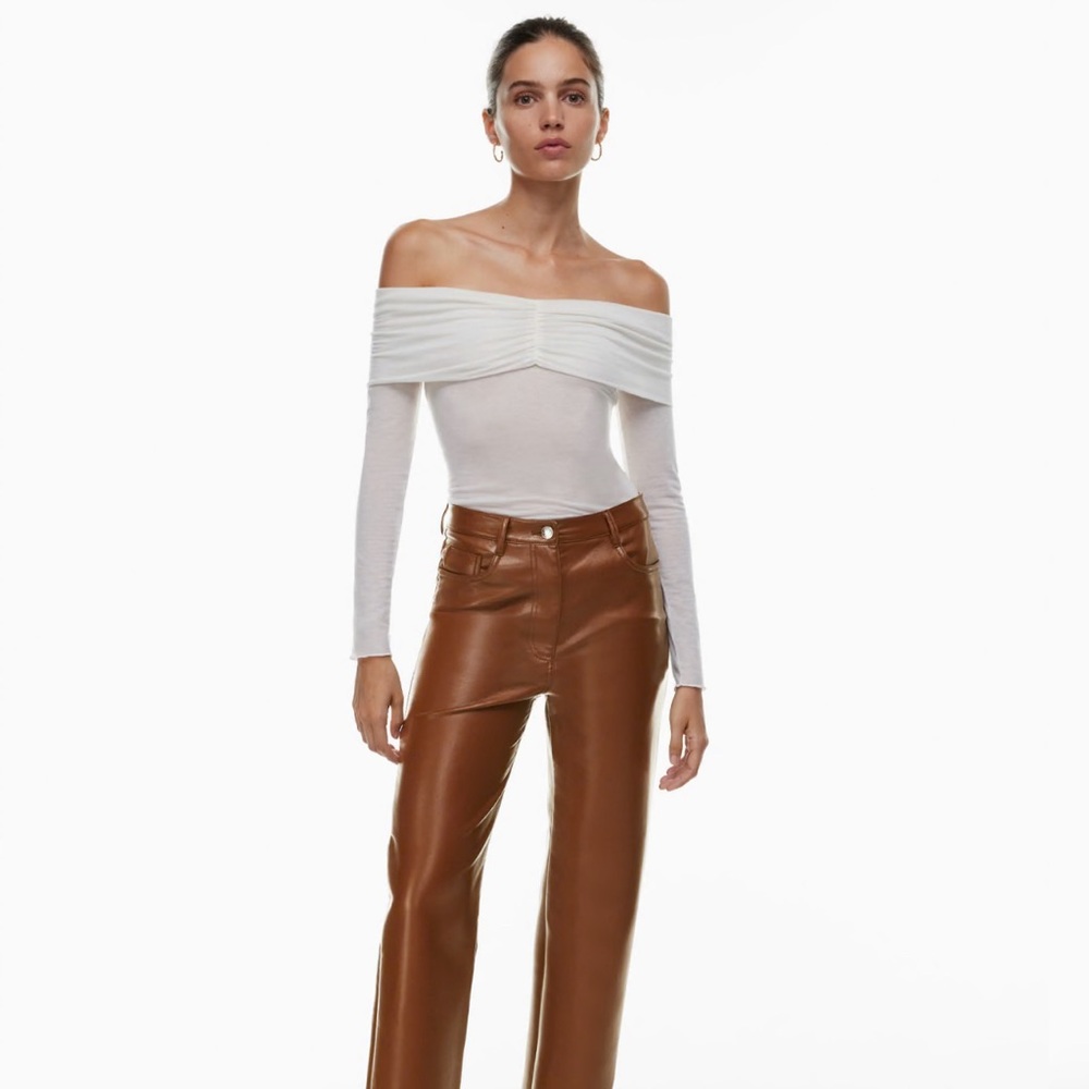 Brown Wilfred Vegan Leather Pants